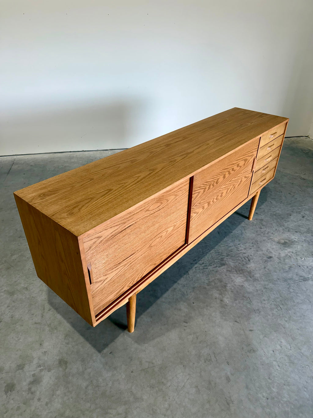 Mid Century Modern Scandinavian Oak Credenza