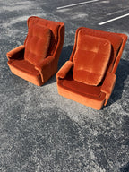 Mid Century Space Age Pair of Orchidee Chairs by Michel Cadestin for Airborne France, Reupholstered
