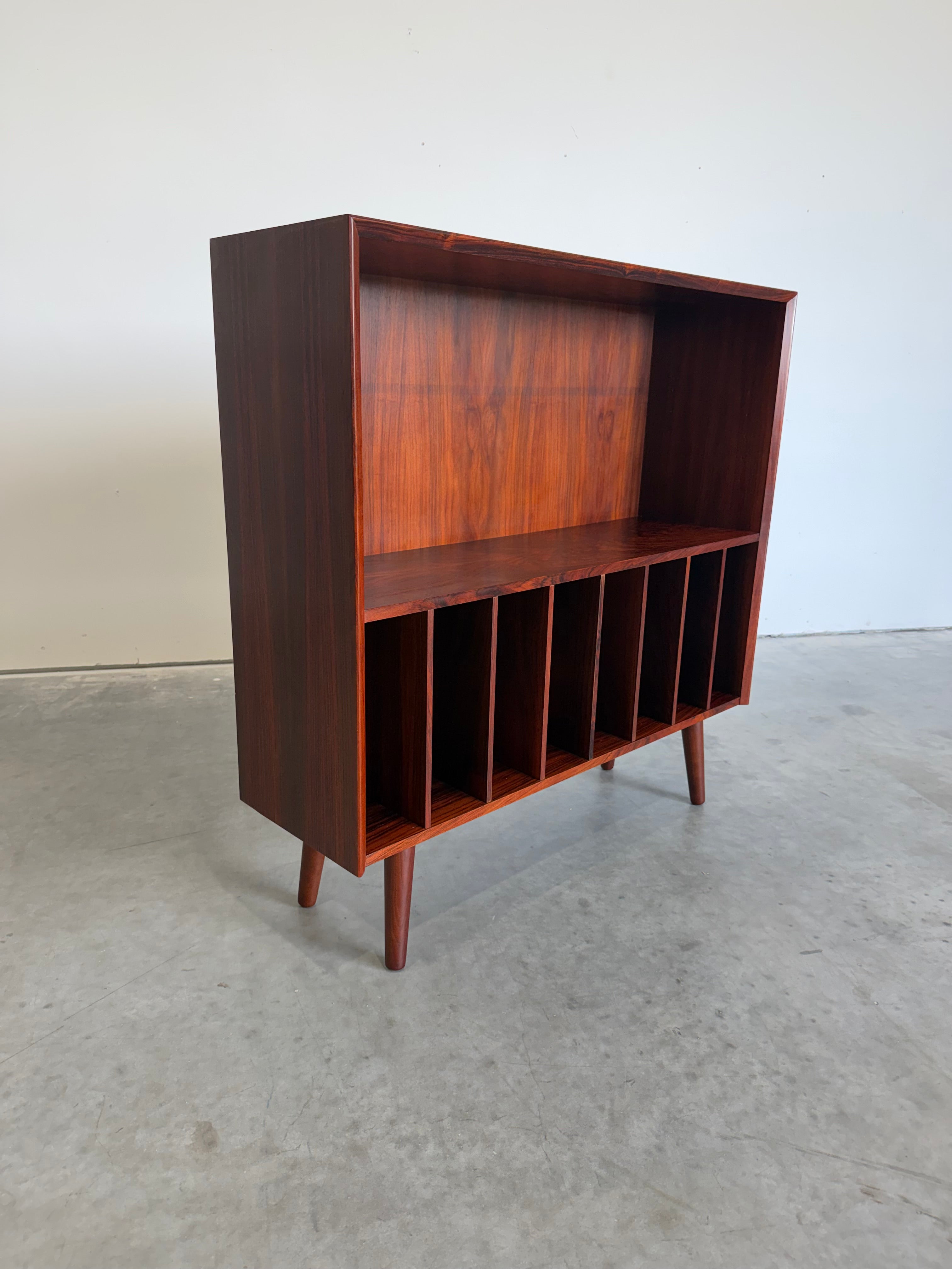 Danish Mid Century Rosewood Bookcase with Vinyl LP Storage