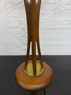 Mid Century Modern Modeline Sculptural Wood and Brass Floor Lamp by Arthur Jacobs