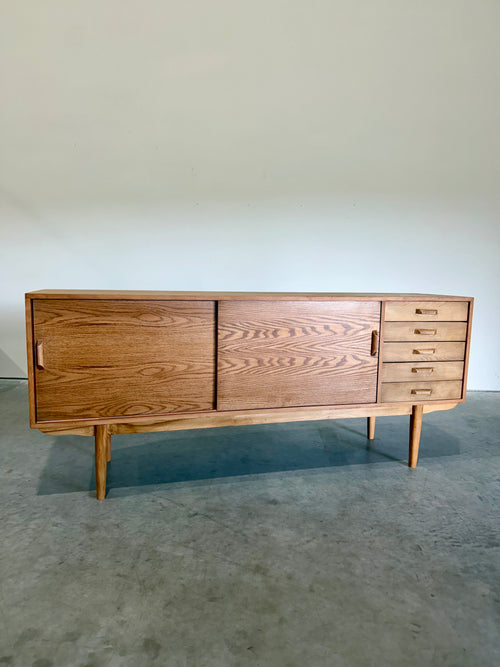 Mid Century Modern Scandinavian Oak Credenza