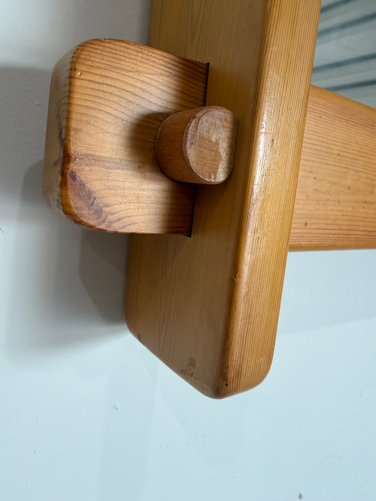 Vintage Scandinavian Pine Wall Mirror