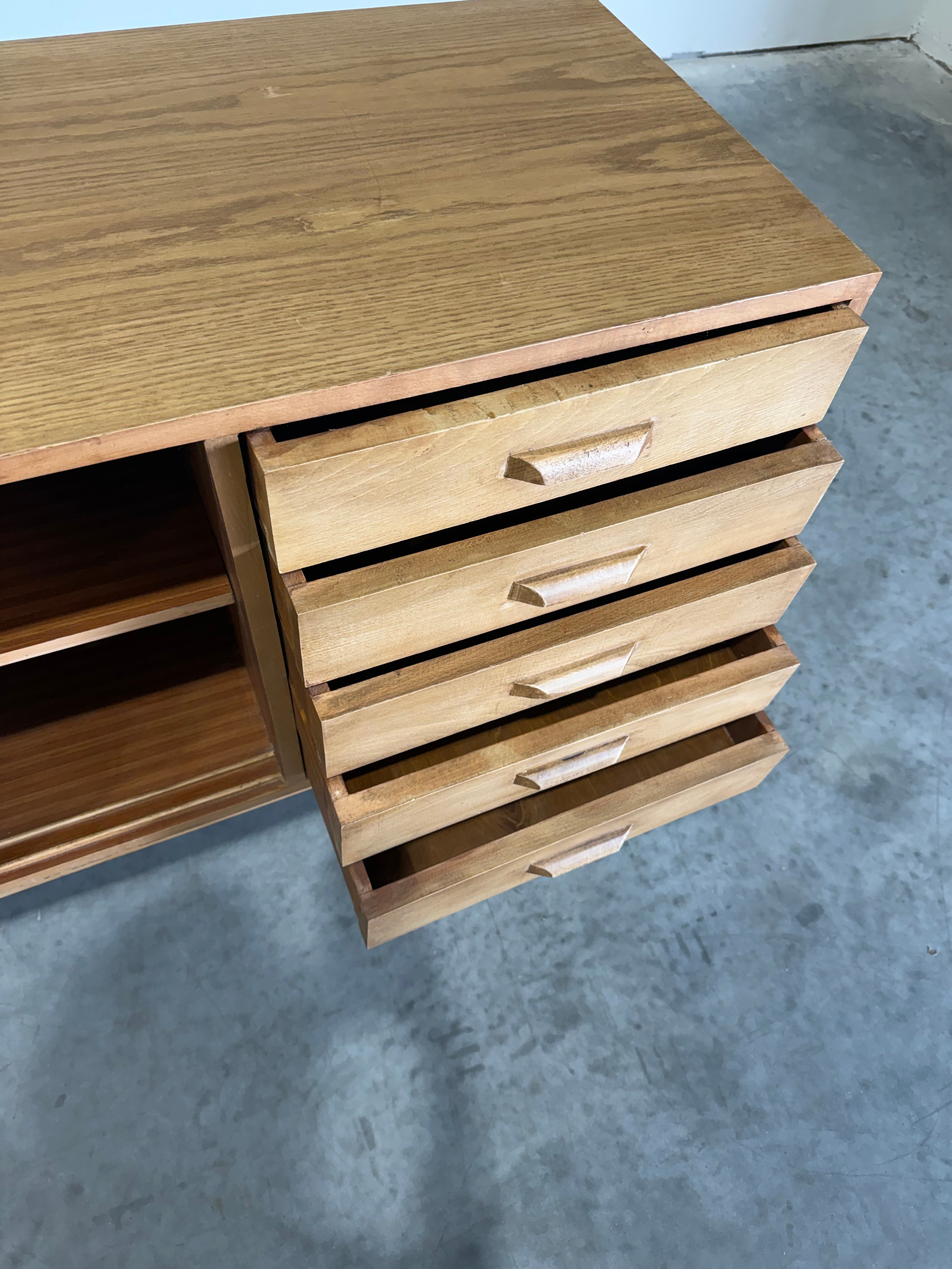 Mid Century Modern Scandinavian Oak Credenza