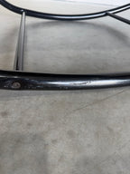 Vintage Post Modern Black Tubular Metal and Leather Rocker