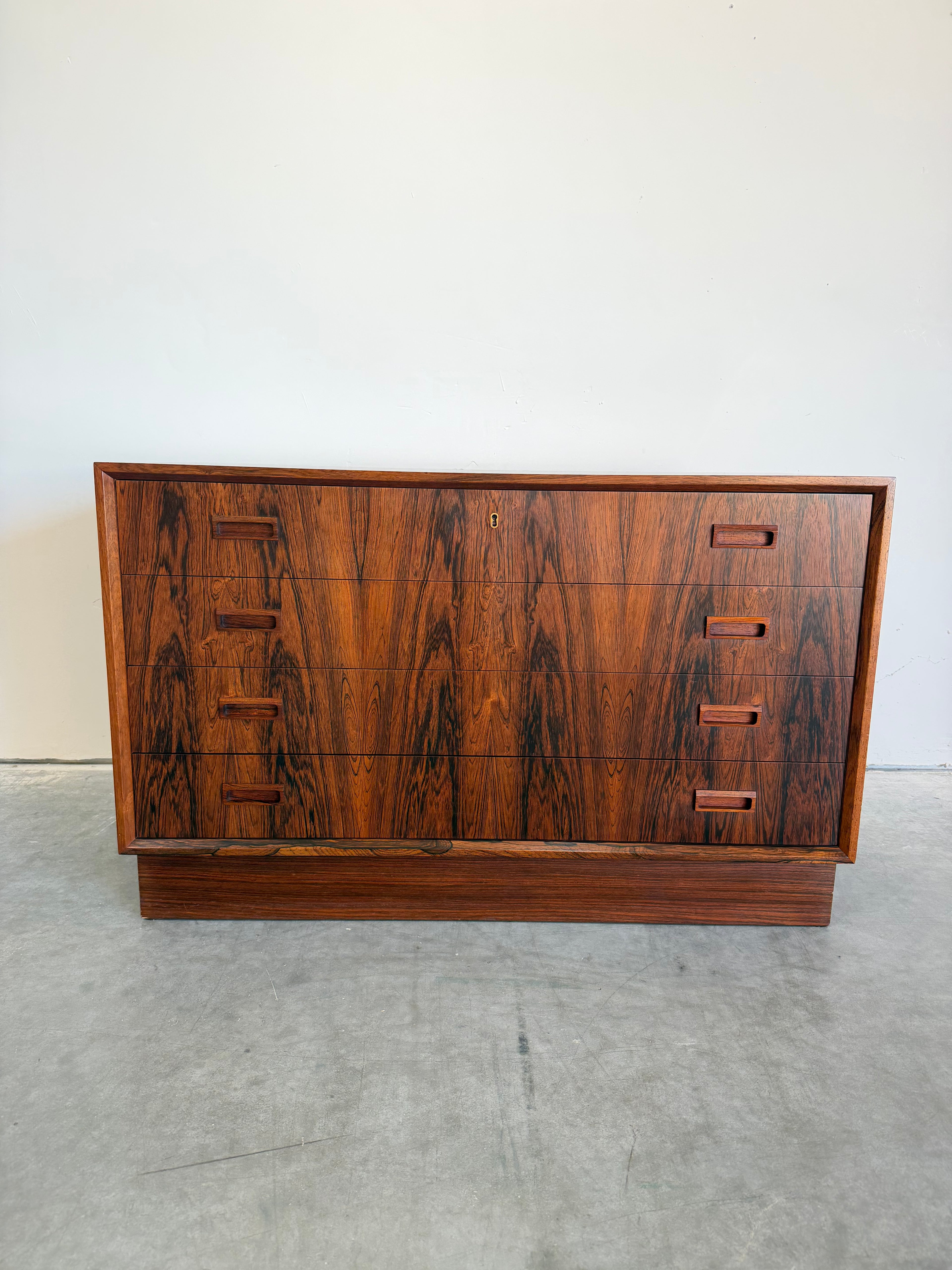 Vintage Danish Rosewood Smallboy Chest of Drawers by Johannes Sorth
