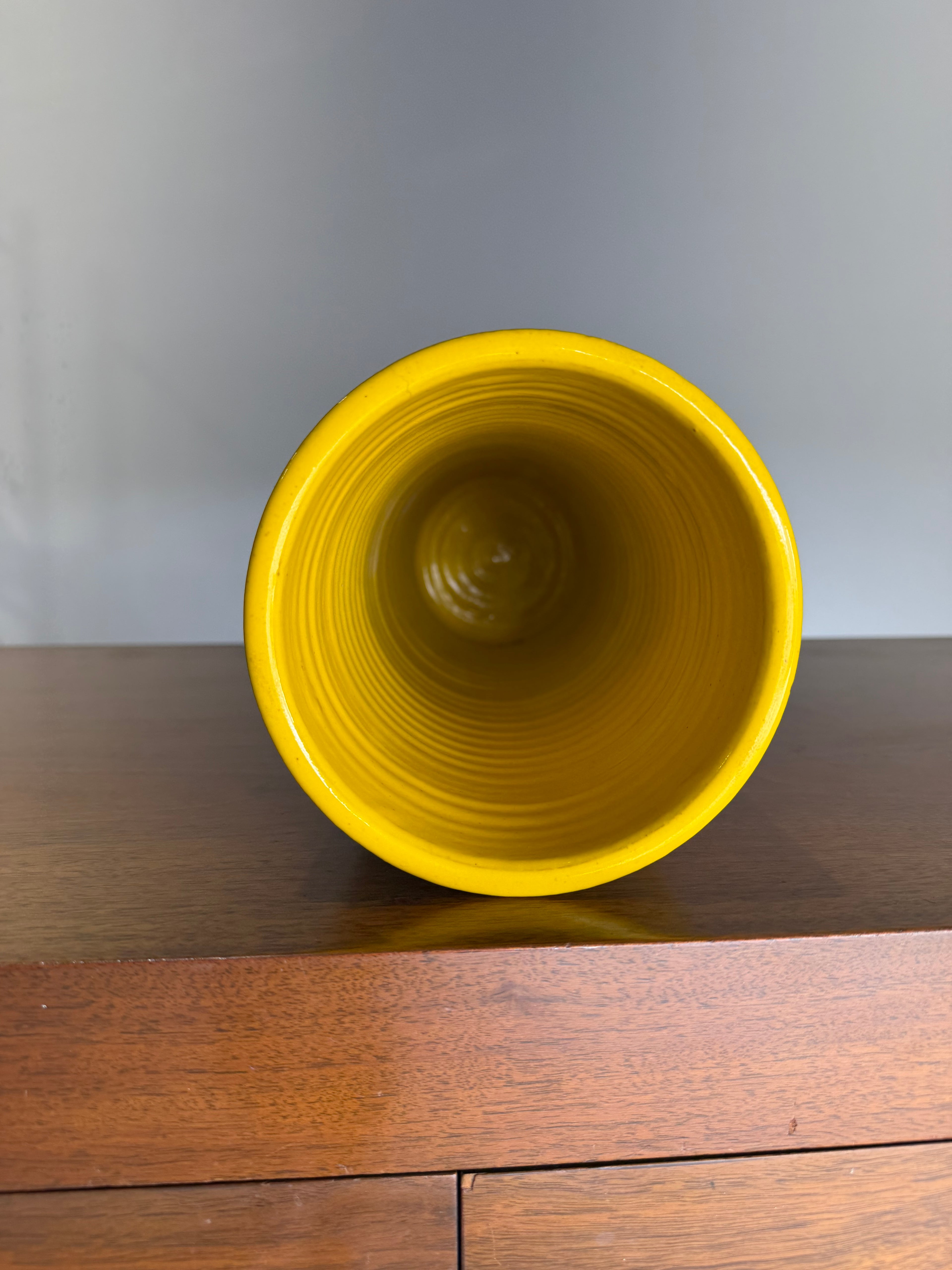 Mid Century Aldo Londi Bitossi Yellow and Orange Flowers Vase