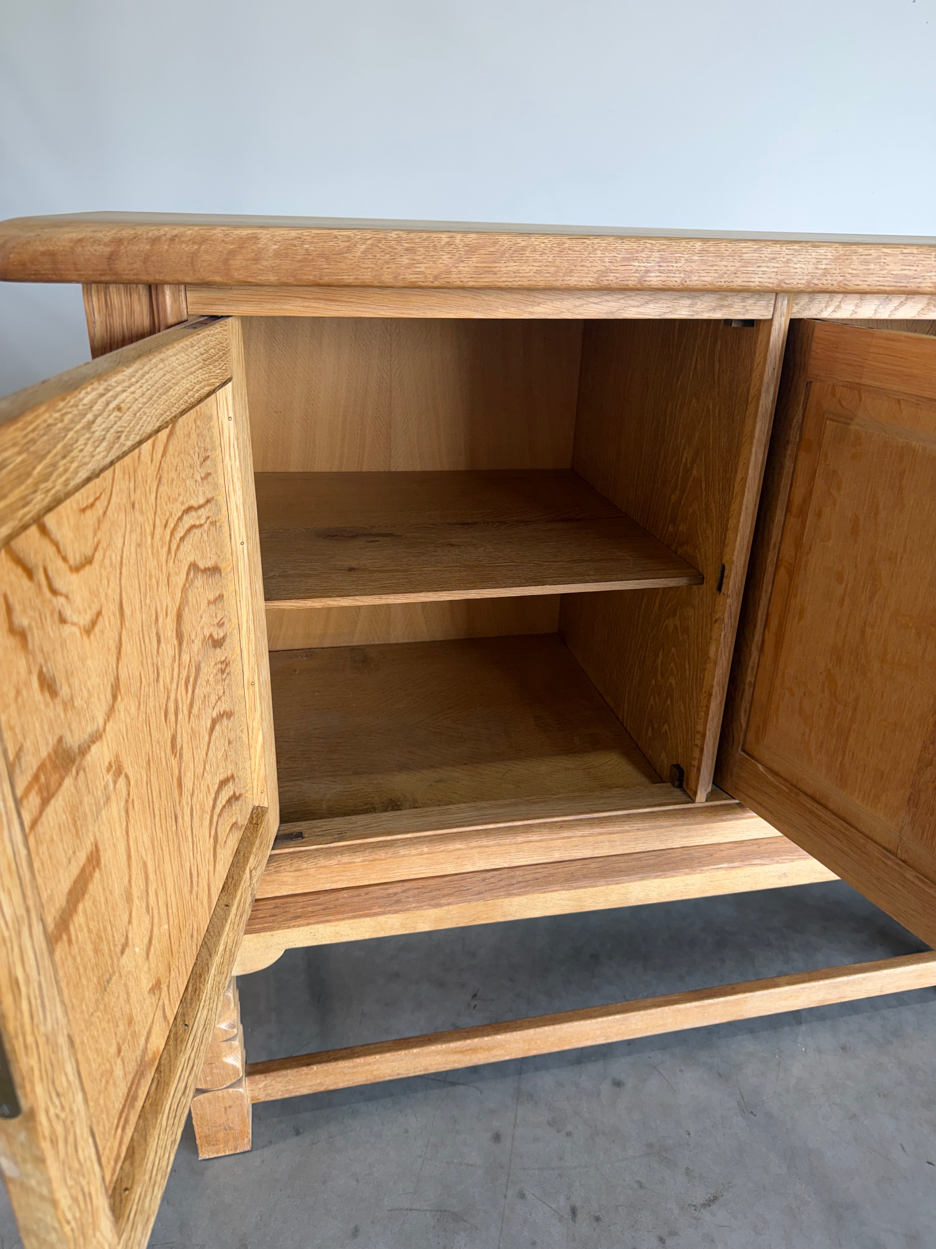 Mid Century Danish Oak Henning Kjaernulf Style Credenza