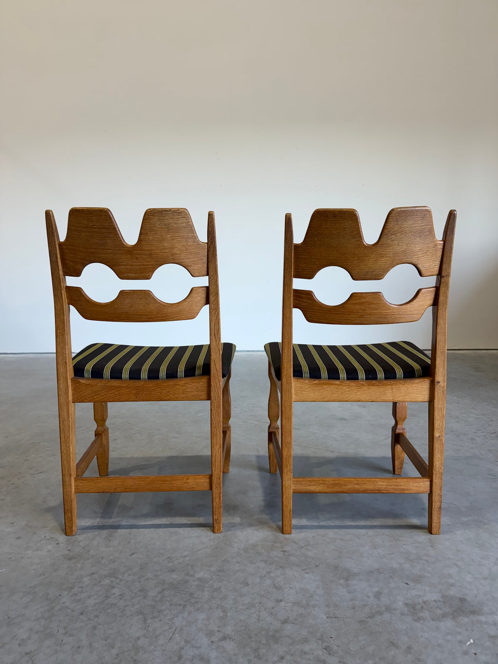 Mid Century Henning Kjaernulf Razor Blade Dining Chairs, Set of 2