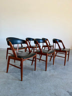 1960s Set of 6 Danish Teak Mid Century Dining Chairs