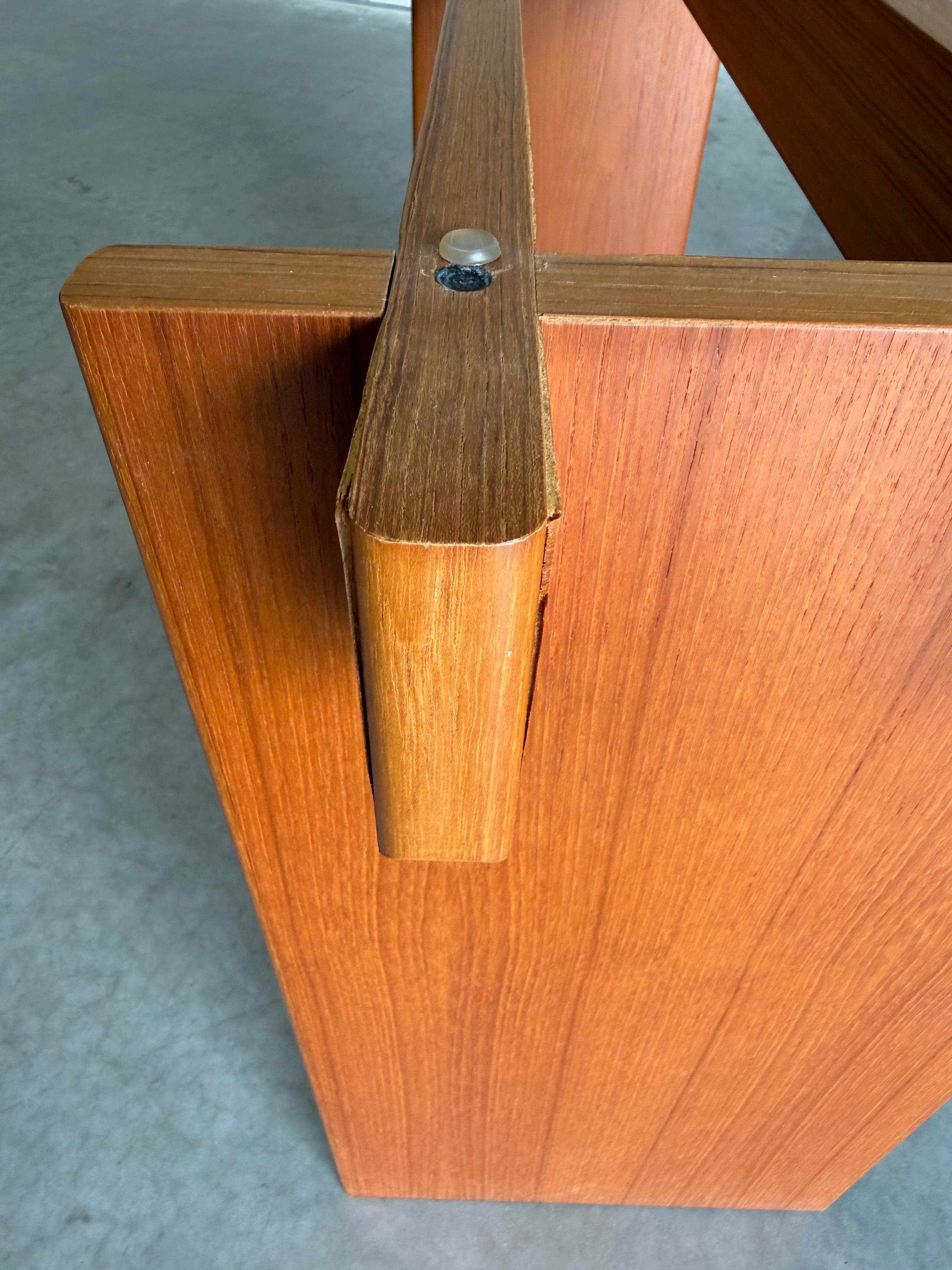 Vintage Danish Teak and Marble Console Table