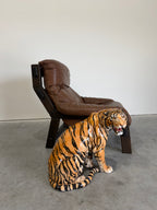Large Italian Mid Century Terracotta Tiger Sculpture c.1960’s