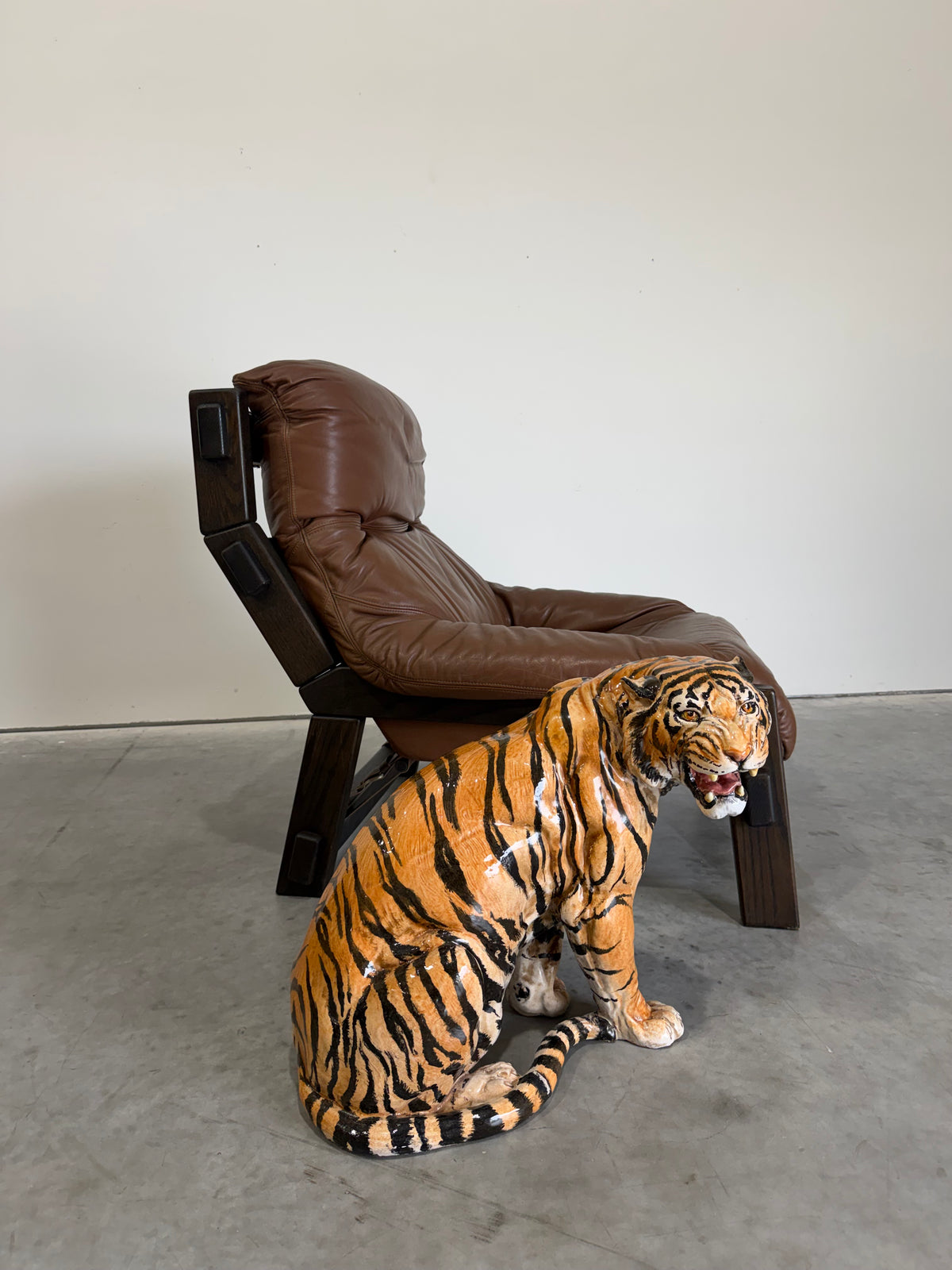 Large Italian Mid Century Terracotta Tiger Sculpture c.1960’s