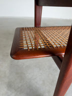 Mid Century Danish Teak and Cane Coffee Table with Magazine Rack