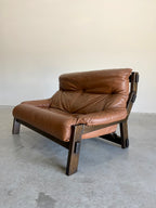 Vintage Dutch Brutalist Leather Sofa