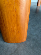 Vintage Ekornes Montana Pale Pink Leather and Teak 2 Seat Sofa