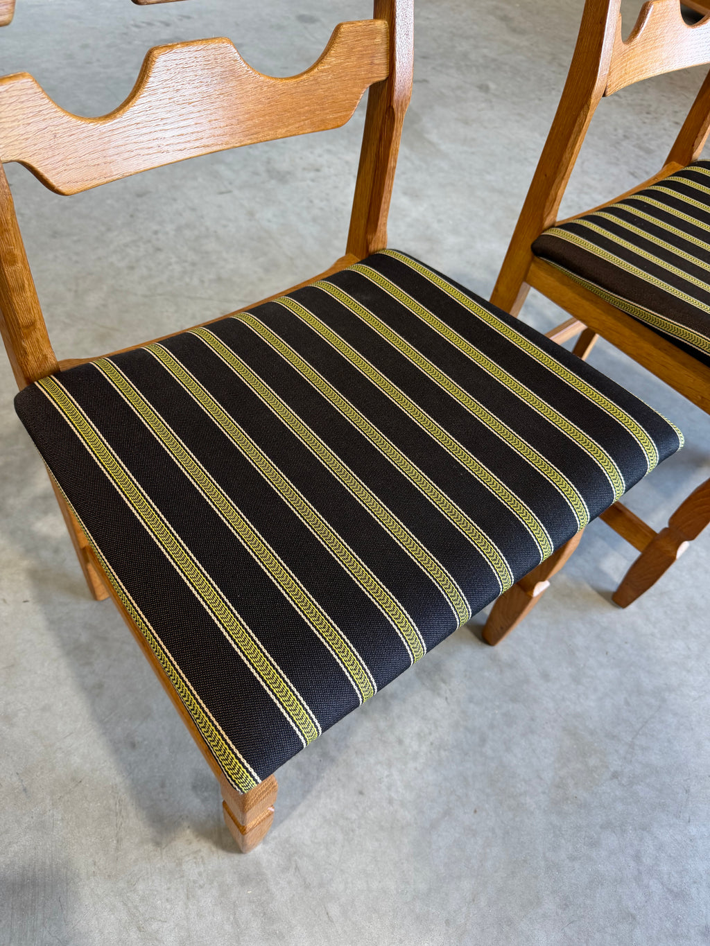 Mid Century Henning Kjaernulf Razor Blade Dining Chairs, Set of 2