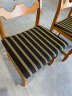 Mid Century Henning Kjaernulf Razor Blade Dining Chairs, Set of 2