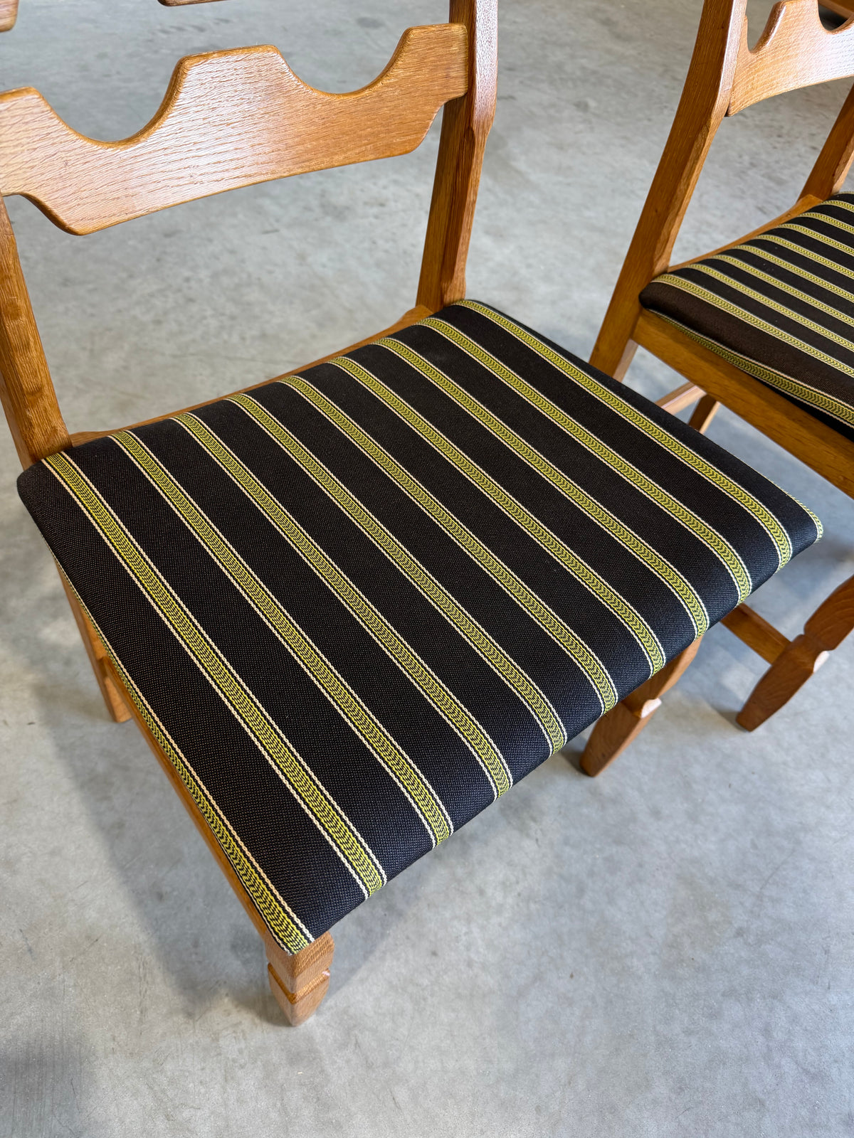 Mid Century Henning Kjaernulf Razor Blade Dining Chairs, Set of 2