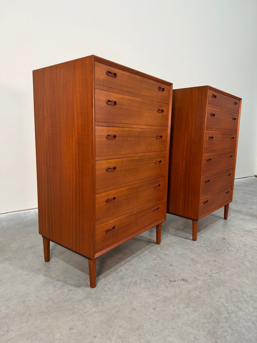 Mid Century Danish Modern Teak Tallboy Dresser