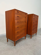 Mid Century Danish Modern Teak Tallboy Dresser