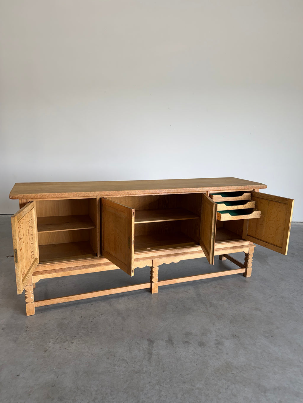 Mid Century Danish Oak Henning Kjaernulf Style Credenza