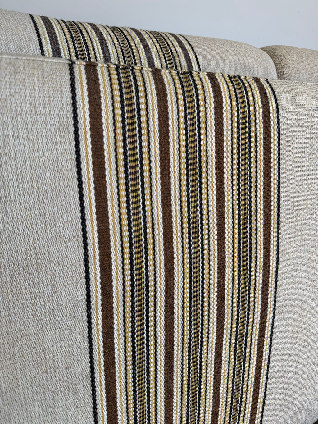Vintage Henning Kjaernulf Style Danish Wool and Oak Loveseat