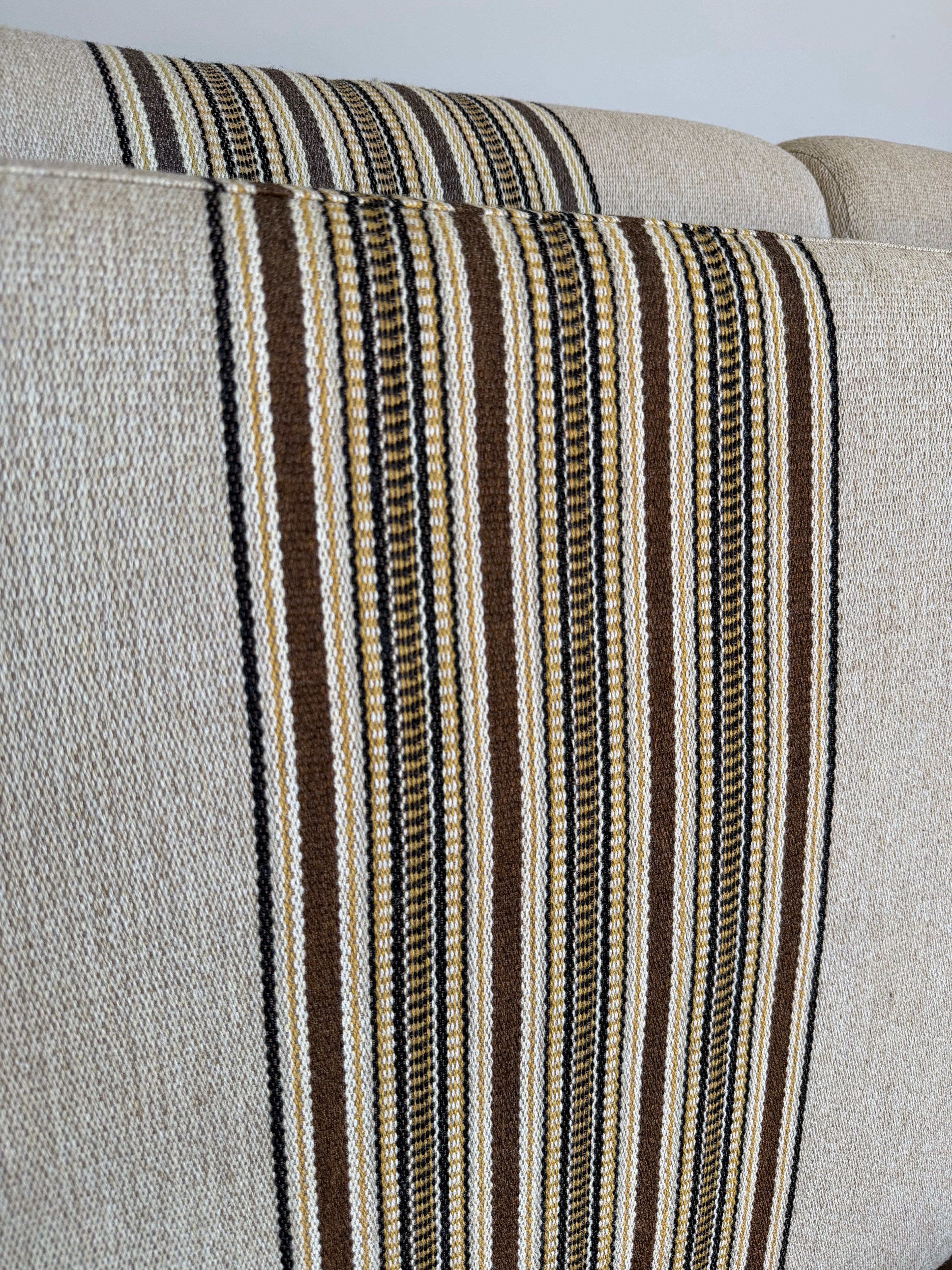 Vintage Henning Kjaernulf Style Danish Wool and Oak Loveseat