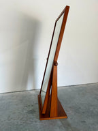 Vintage Danish Teak Cheval Freestanding Floor Mirror