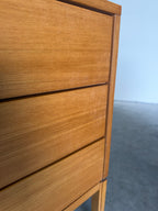 Pair of Mid Century Danish Three Drawer Chests, Bedside Tables