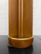 Mid Century Modern Modeline Style Walnut and Brass Table Lamp