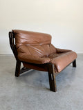 Vintage Dutch Brutalist Leather Sofa