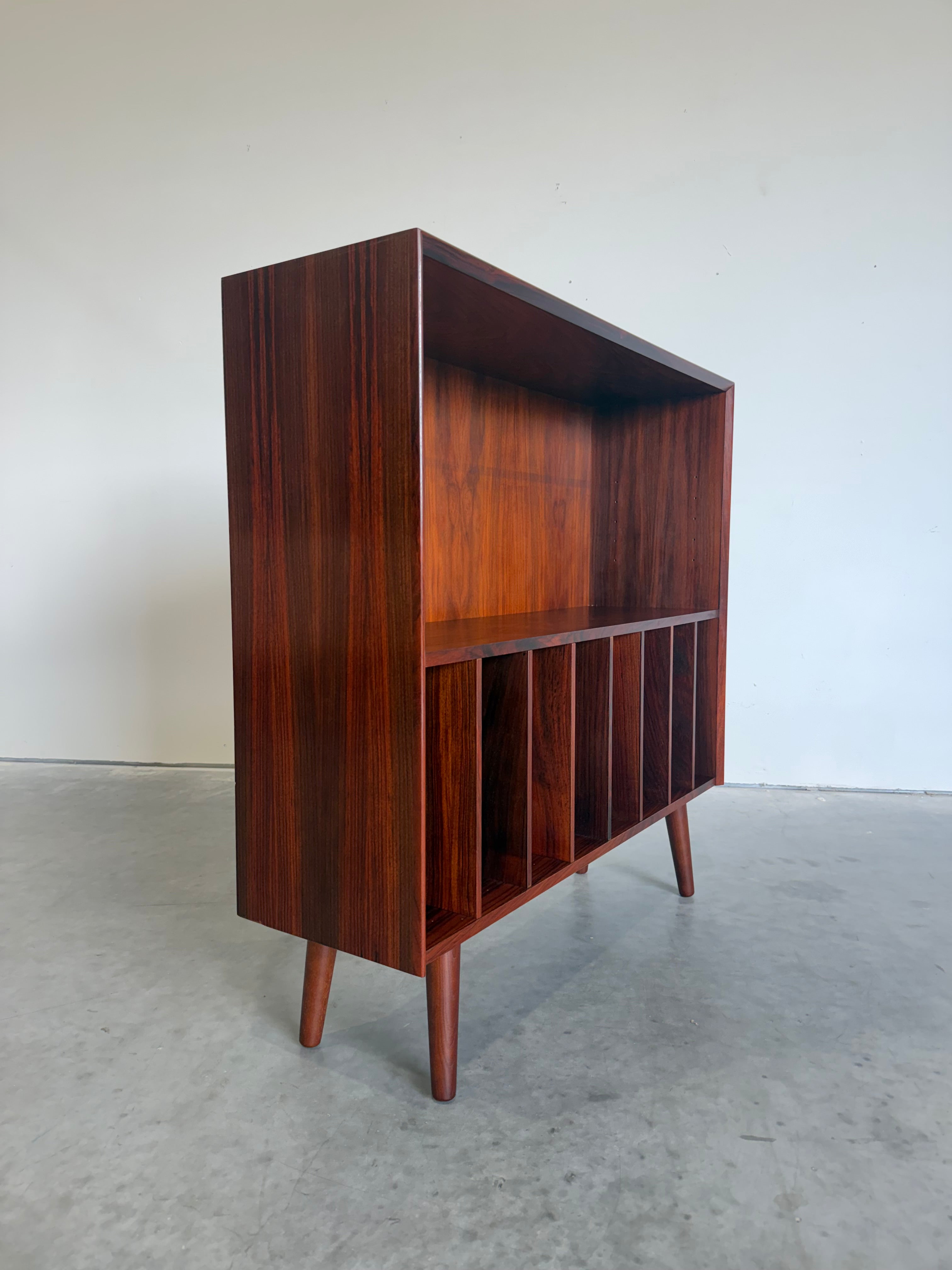 Danish Mid Century Rosewood Bookcase with Vinyl LP Storage