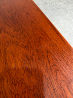 Mid Century Danish Teak and Cane Coffee Table with Magazine Rack