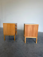 Pair of Mid Century Danish Three Drawer Chests, Bedside Tables