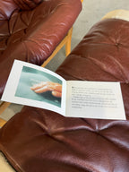 Bruno Mathsson for DUX Brown Leather Pernilla Lounge Chair and Ottoman