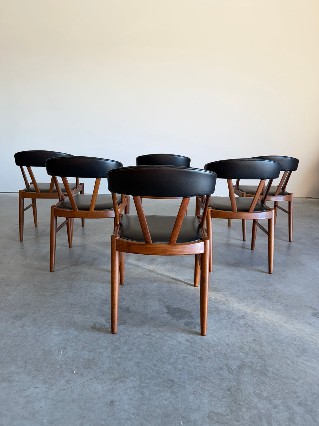 1960s Set of 6 Danish Teak Mid Century Dining Chairs