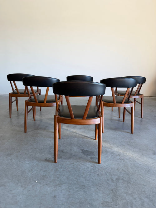 1960s Set of 6 Danish Teak Mid Century Dining Chairs