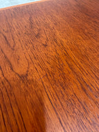 Mid Century Danish Teak and Cane Coffee Table with Magazine Rack