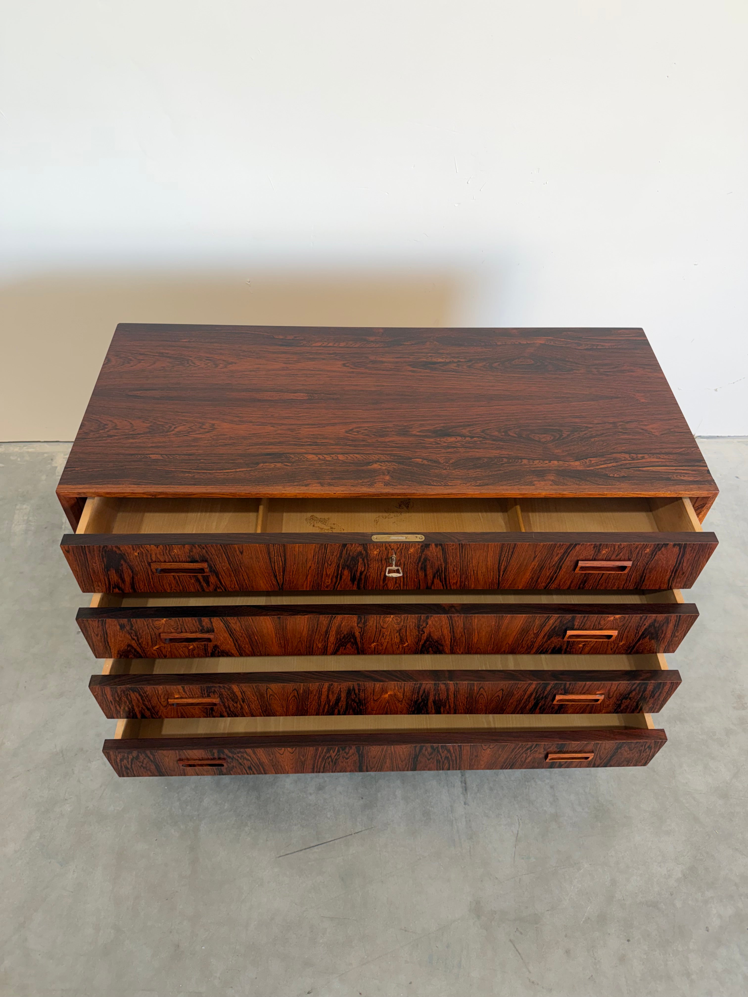 Vintage Danish Rosewood Smallboy Chest of Drawers by Johannes Sorth