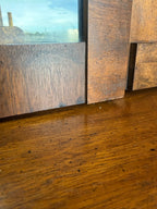 Lane Staccato Brutalist 2pc Hutch Display Cabinet