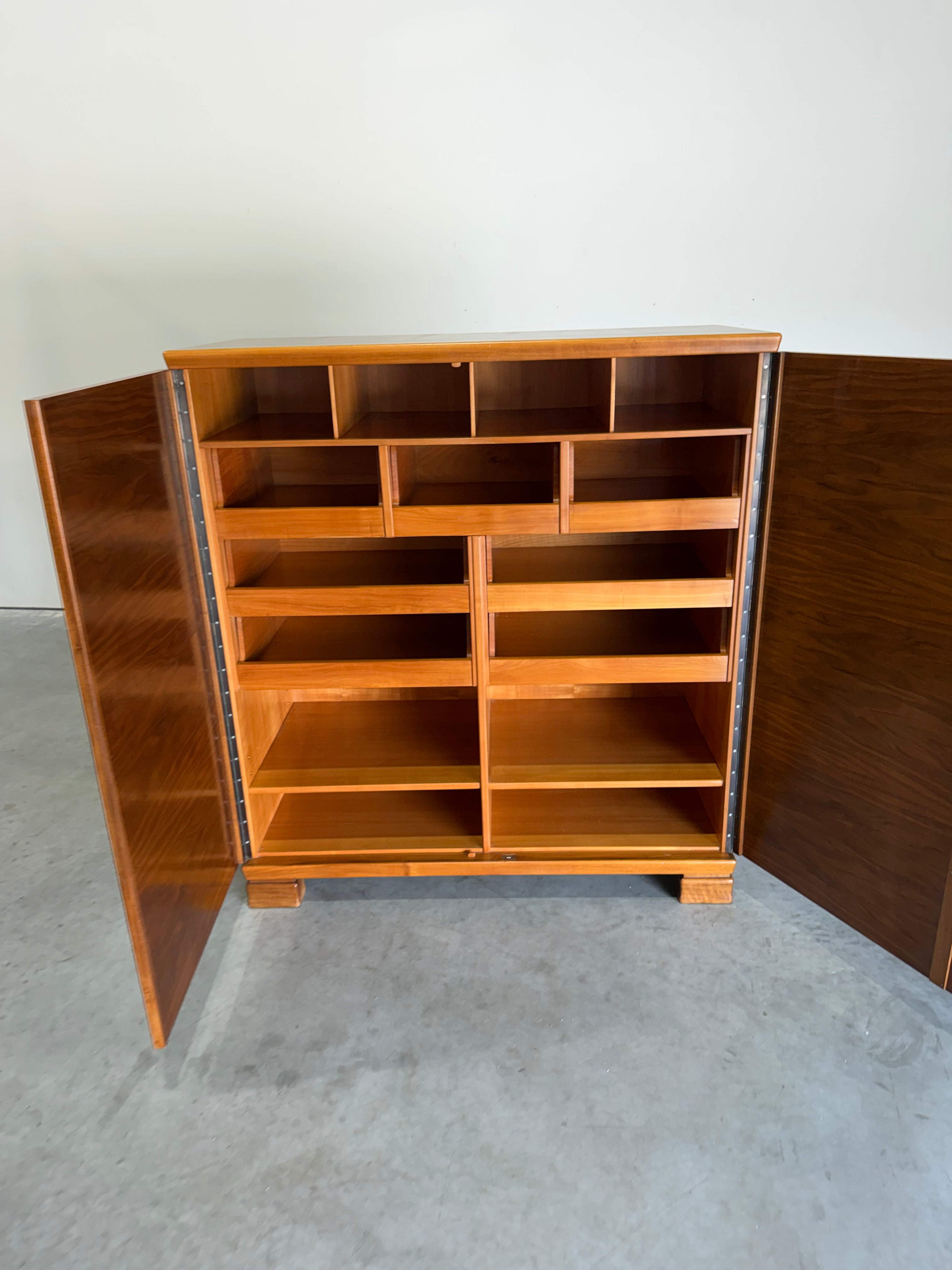 European Art Deco Burlwood Gentleman’s Chest Cabinet