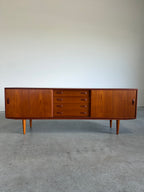 Long Danish Teak Mid Century Credenza by Clausen & Son