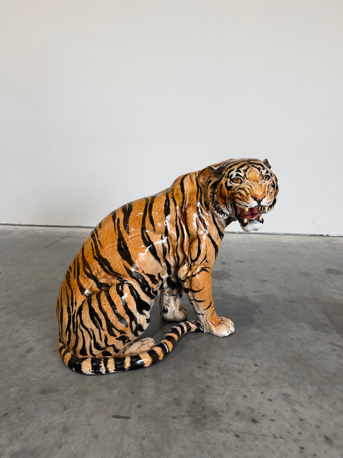Large Italian Mid Century Terracotta Tiger Sculpture c.1960’s