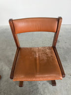 Set of 6 Danish Rosewood and Caramel Leather Gangso Mobler Dining Chairs