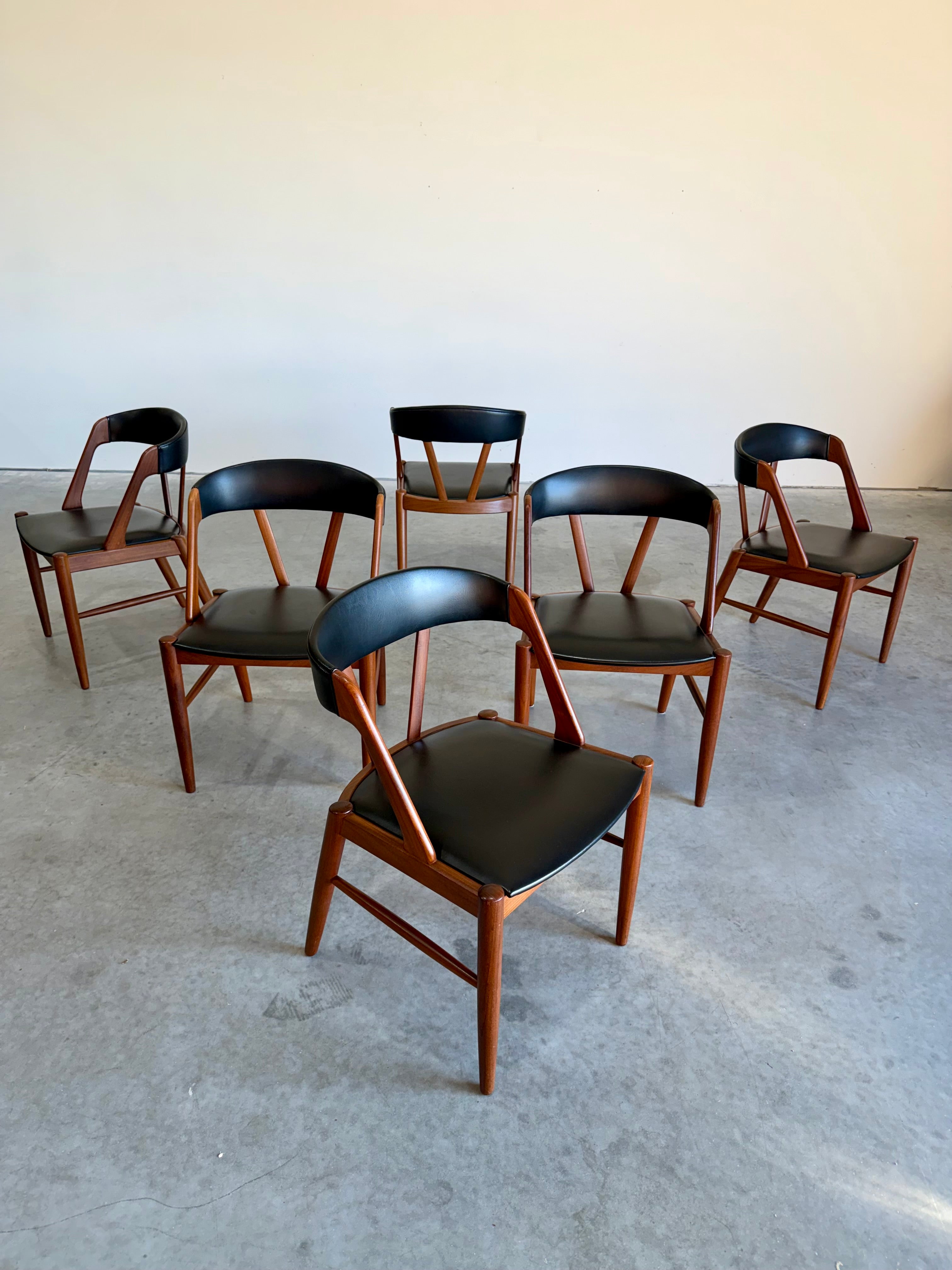 1960s Set of 6 Danish Teak Mid Century Dining Chairs