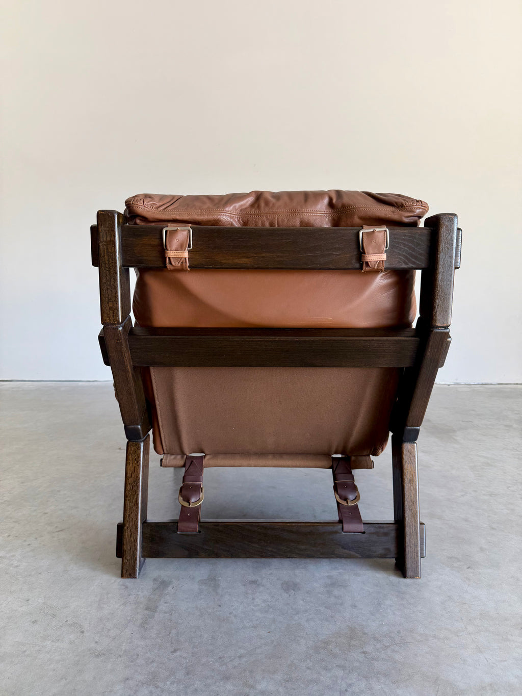Vintage Dutch Brutalist Leather Lounge Chair