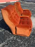 Mid Century Space Age Pair of Orchidee Chairs by Michel Cadestin for Airborne France, Reupholstered