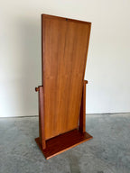 Vintage Danish Teak Cheval Freestanding Floor Mirror