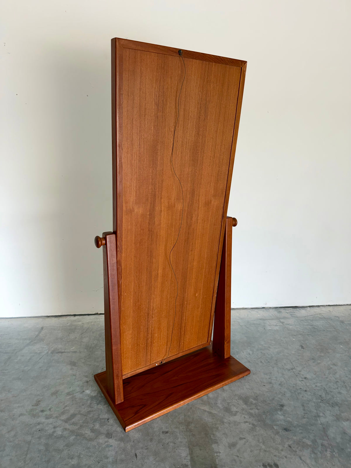 Vintage Danish Teak Cheval Freestanding Floor Mirror