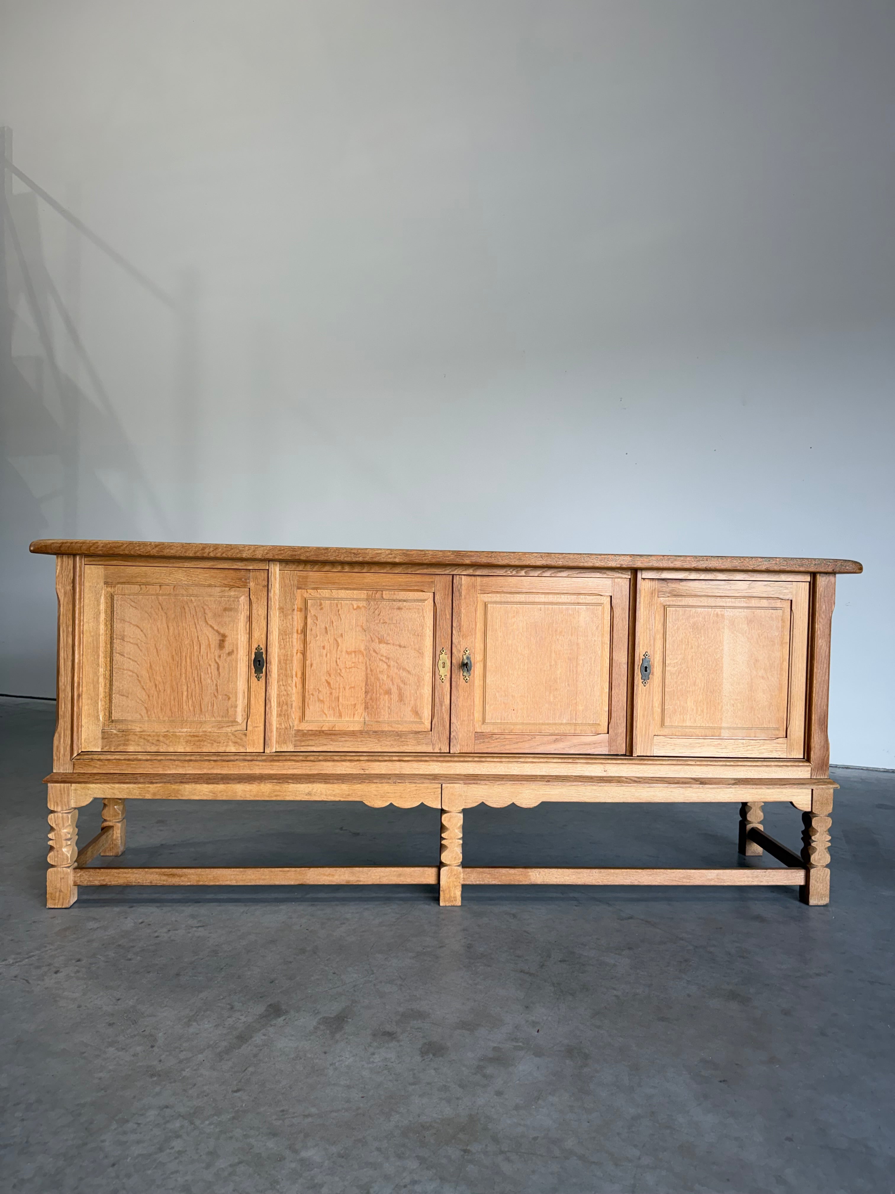 Mid Century Danish Oak Henning Kjaernulf Style Credenza